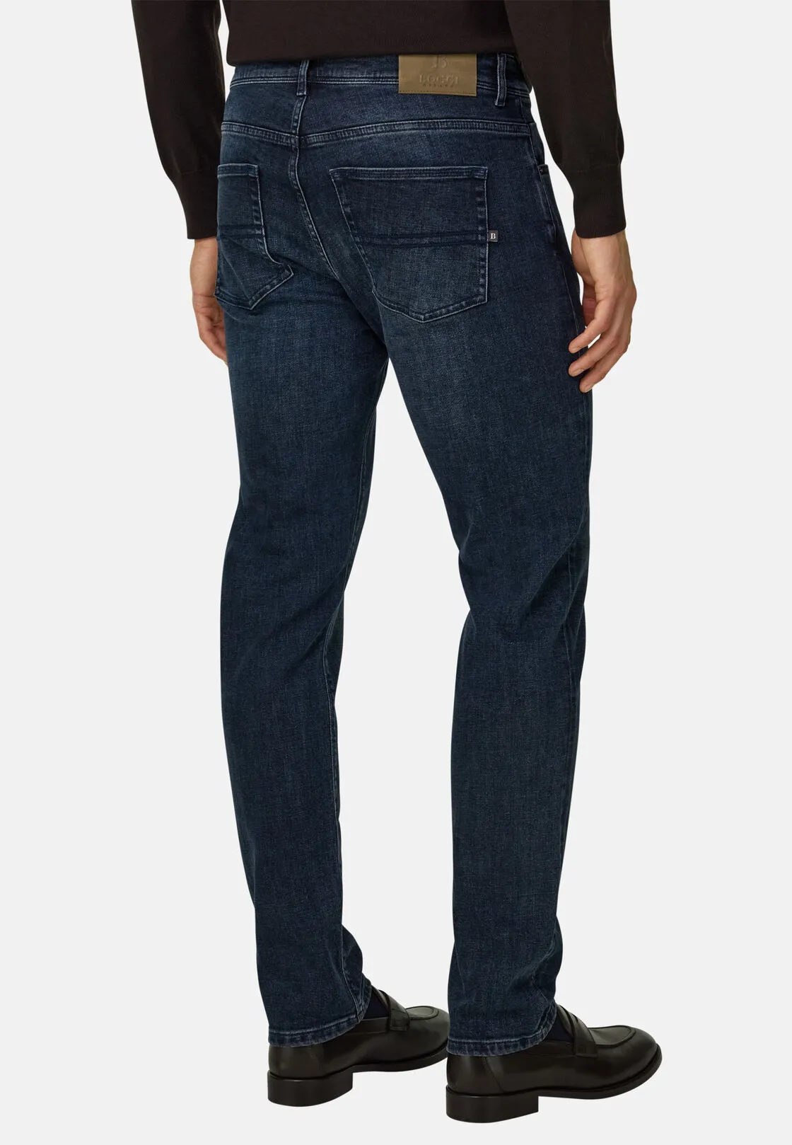 Boggi, Jeans In Denim Elasticizzato Blu Black, Uomo, Blu Scuro, Taglia: 38 - immagine 5
