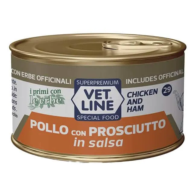 Vet line gatto pollo/prosciutto salsa 70 g - immagine 1