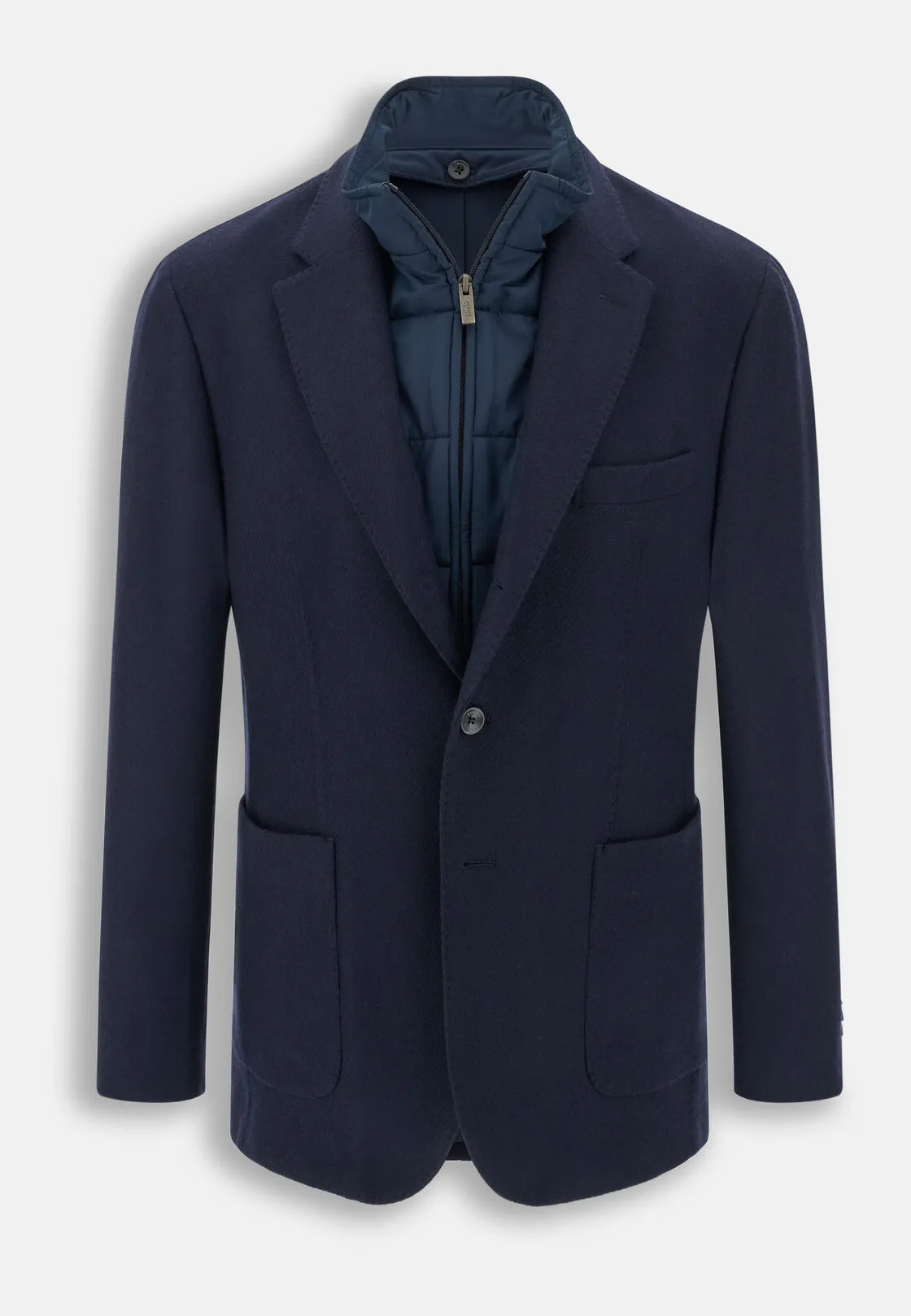 Boggi, Giacca In Misto Lana Con Pettorina Removibile, Uomo, Navy, Taglia: 48 - immagine 5