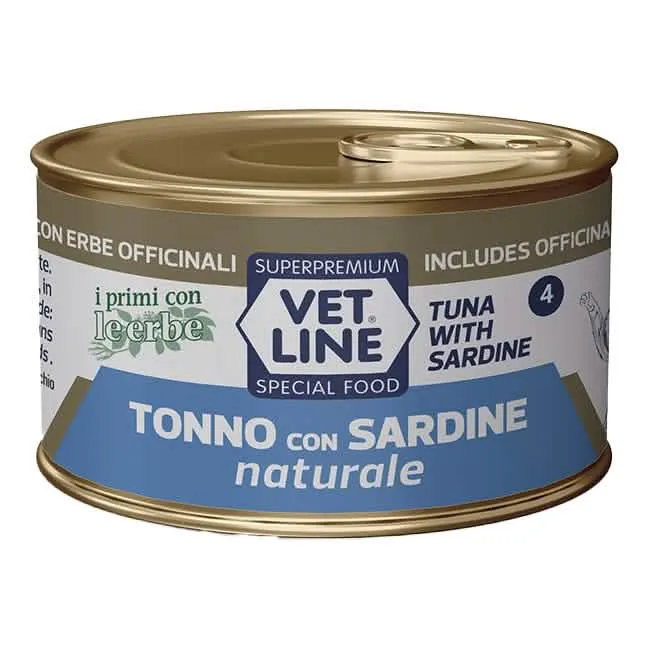 Vet line per gatto tonno naturale+sardine 70 g - immagine 1