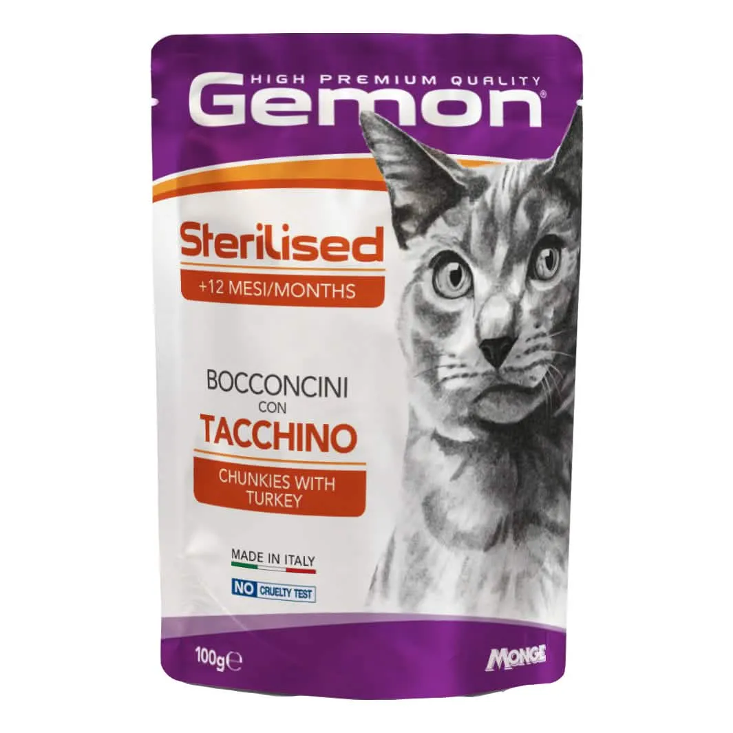 Gemon senior bocconcini tacchino gatto 100 g - immagine 1