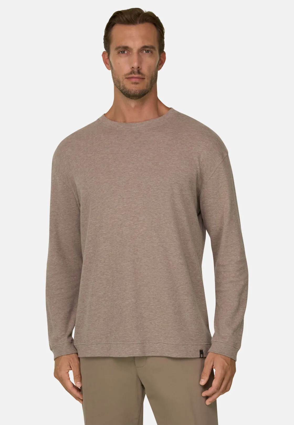 Boggi, T-shirt In Jersey Cotone E Cashmere Melange, Uomo, , Taglia: L - immagine 1