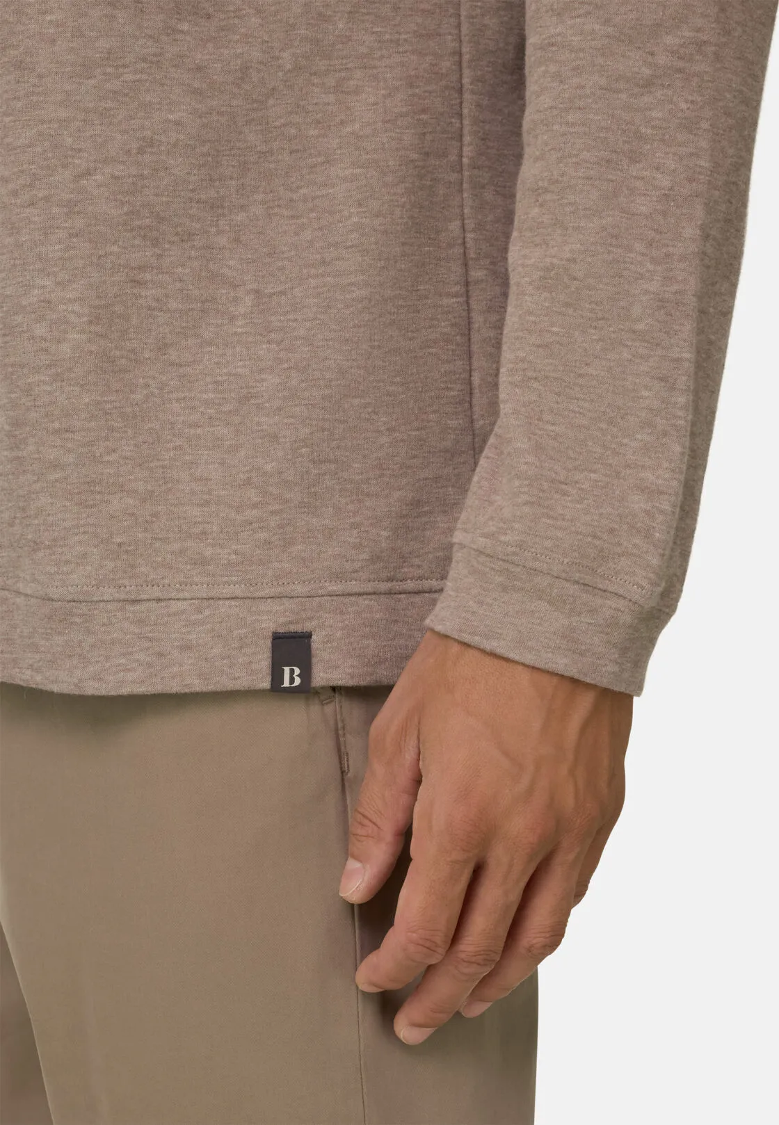 Boggi, T-shirt In Jersey Cotone E Cashmere Melange, Uomo, , Taglia: M - immagine 3