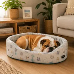 Cesta ovale Eco completamente sfoderabile Zampette multicolor Nasonero Misura 52x38 cm - Cucce per cani - immagine 1