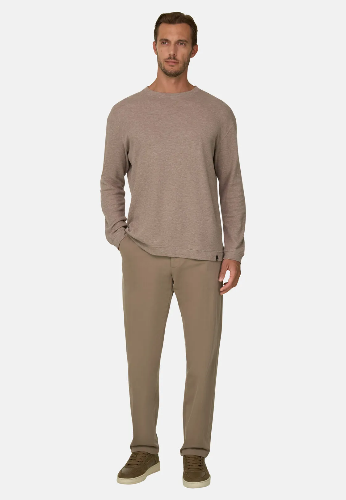 Boggi, T-shirt In Jersey Cotone E Cashmere Melange, Uomo, , Taglia: S - immagine 2