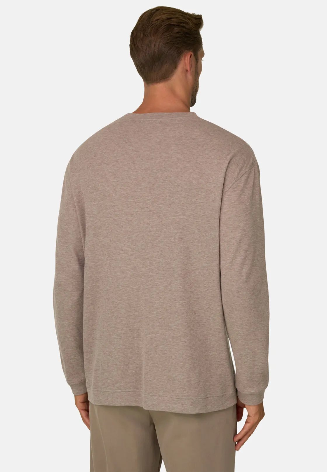 Boggi, T-shirt In Jersey Cotone E Cashmere Melange, Uomo, , Taglia: S - immagine 4