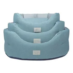 Trono ovale con cuscino sfoderabile Acqua marina Nasonero Misura 62x52 cm - Cucce per cani - immagine 1