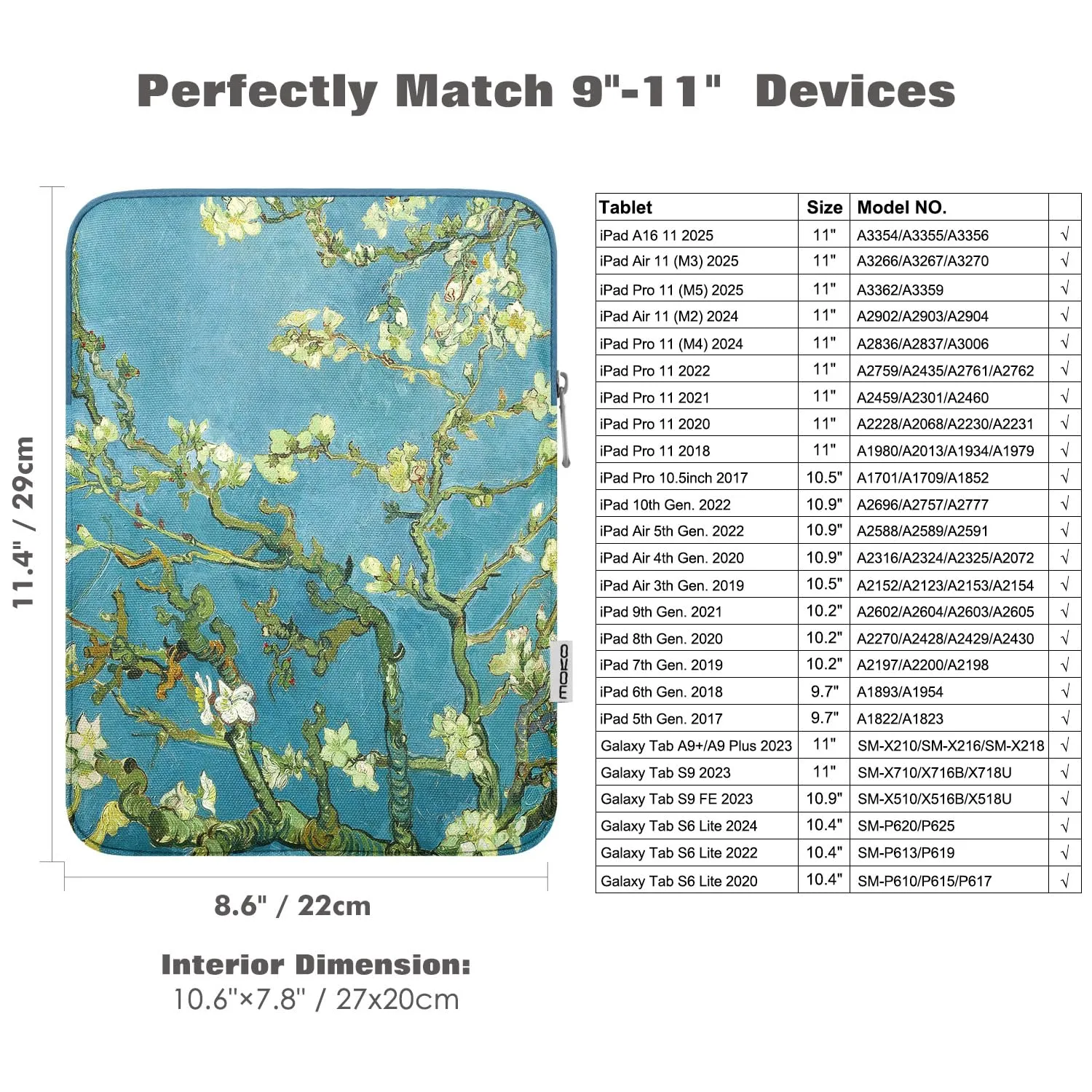MoKo Borsa Sleeve per Tablet 9-11 Pollici, Imbottita - immagine 2