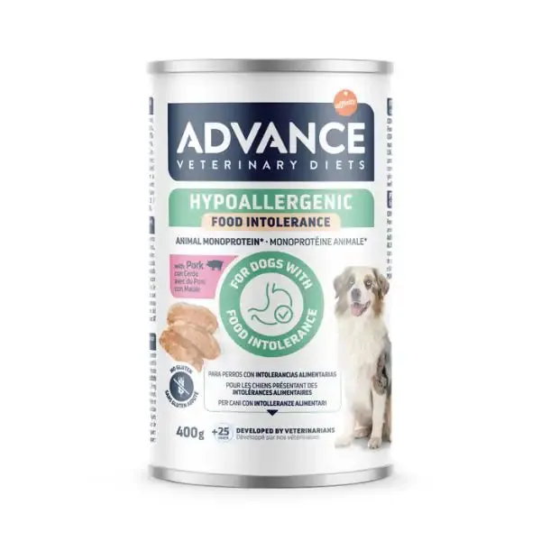 Advance Veterinary Diets Hypoallergenic Medium/Large Adult Gluten Free 400 gr Maiale - confezione da 6 pezzi - Umido monoproteico cane - immagine 1