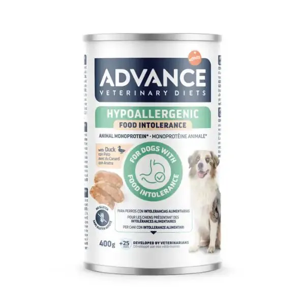 Advance Veterinary Diets Hypoallergenic Medium/Large Adult Gluten Free 400 gr Anatra - confezione da 6 pezzi - Umido monoproteico cane - immagine 1