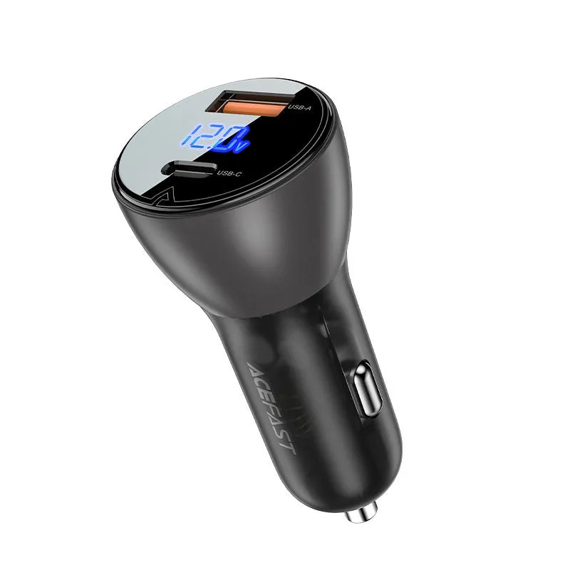 Caricatore Auto Acefast B6, 63W, 3.6A, 1 x USB-A - 1 x USB-C, Nero - immagine 1