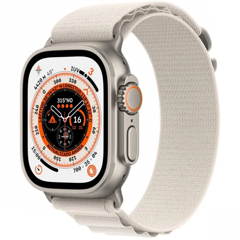 Apple Watch Ultra GPS + Cellular 49 mm Titanio Starlight con Cinturino Alpine Loop M - immagine 1
