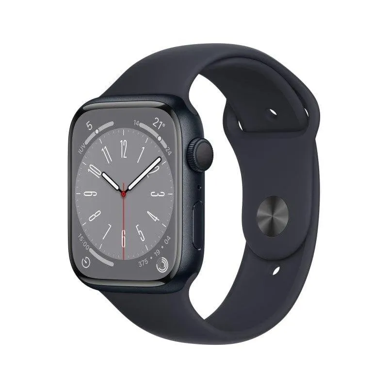Apple Watch Series 8 GPS 45mm Retina OLED Alluminio Nero Correa S/M Resistente all'Acqua IP6X+50m SpO2 Pulsometro Sonno SOS - immagine 1