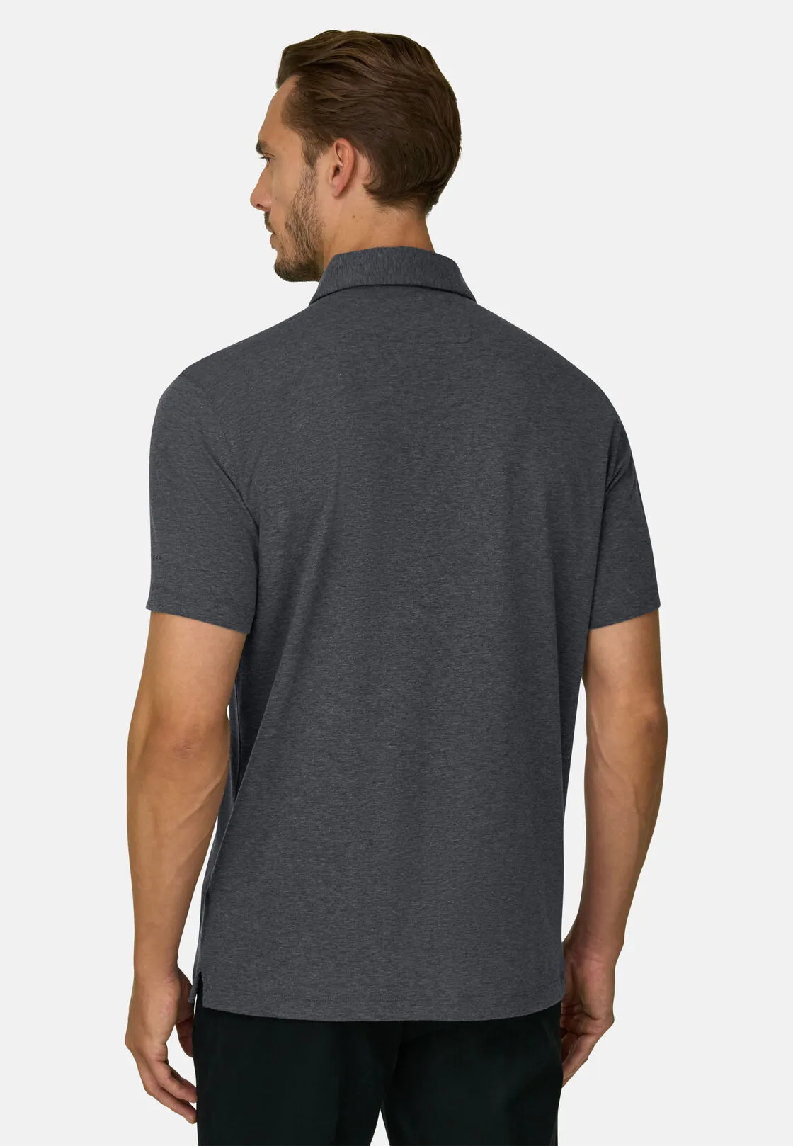 Boggi, Polo In Piqué In Misto Cotone B Tech, Uomo, Grigio scuro, Taglia: M - immagine 4