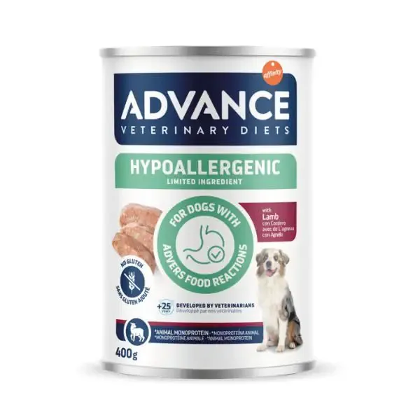 Advance Veterinary Diets Hypoallergenic Medium/Large Adult Gluten Free 400 gr Agnello - confezione da 6 pezzi - Umido monoproteico cane - immagine 1