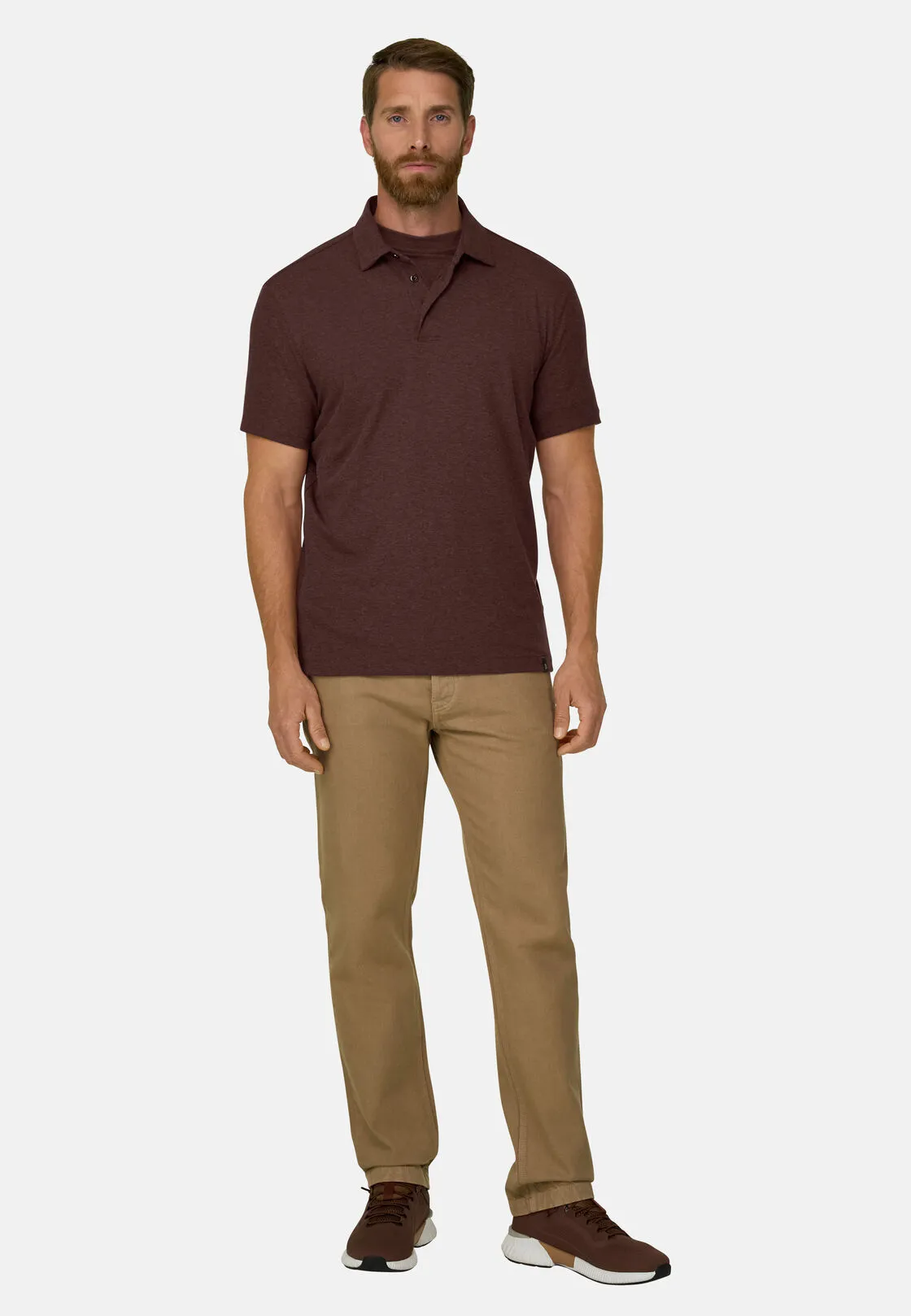 Boggi, Polo In Piqué In Misto Cotone B Tech, Uomo, Rouge, Taglia: S - immagine 2