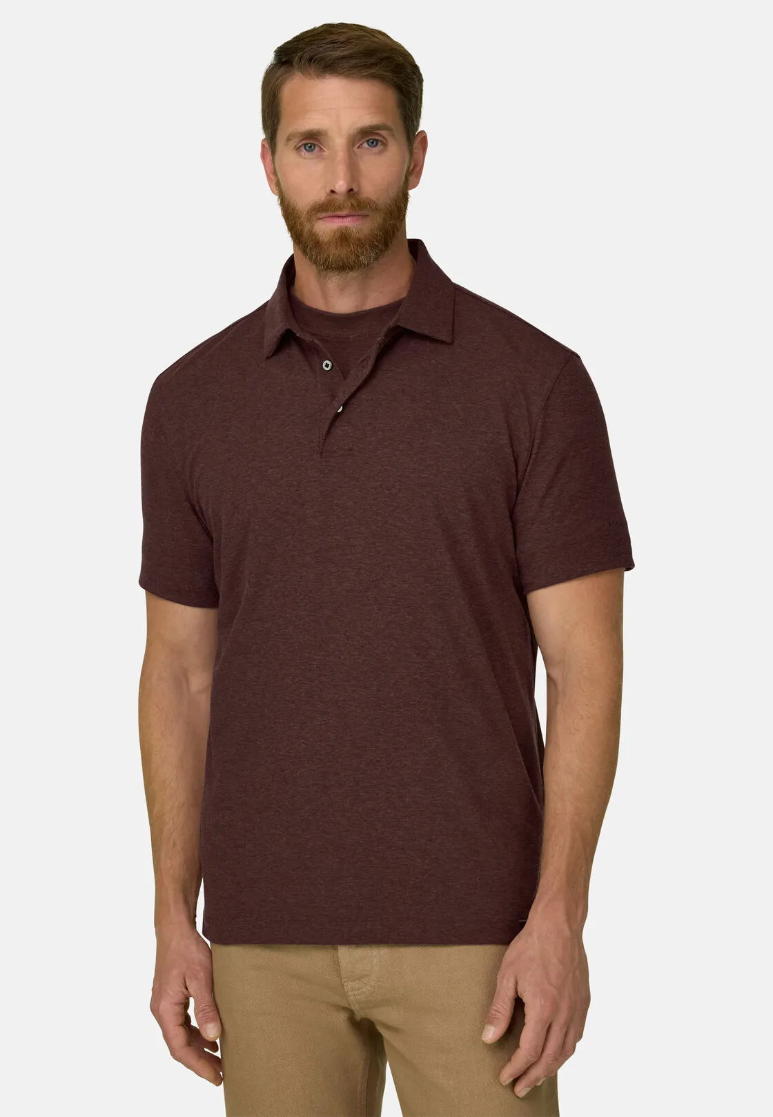 Boggi, Polo In Piqué In Misto Cotone B Tech, Uomo, Rouge, Taglia: XL - immagine 1