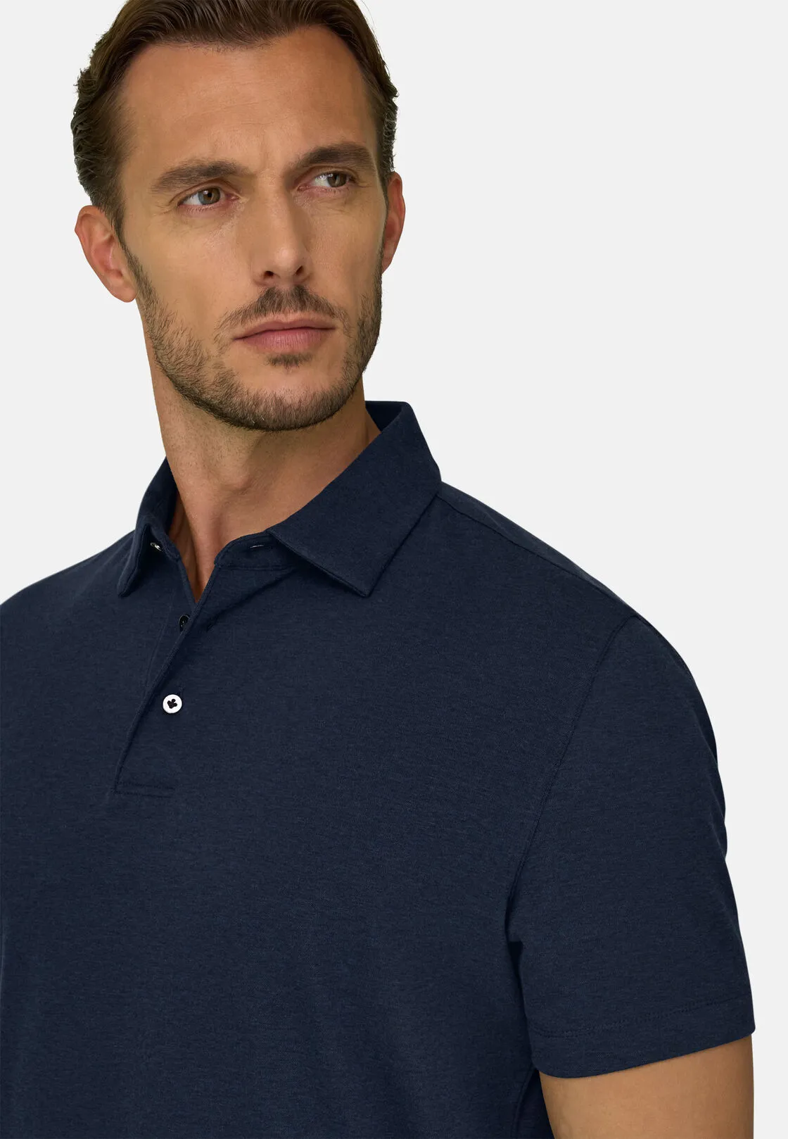 Boggi, Polo In Piqué In Misto Cotone B Tech, Uomo, Navy, Taglia: S - immagine 3