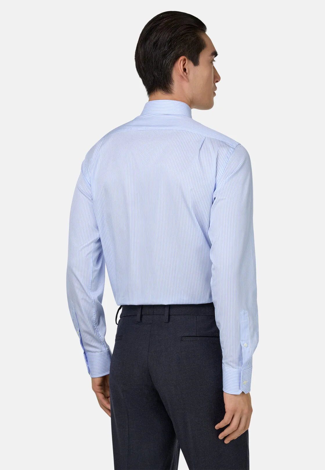 Boggi, Camicia A Righe In Cotone Regular Fit, Uomo, Azzurro, Taglia: 42 - immagine 3