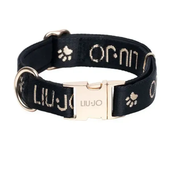 Collare regolabile per cani Jacquard Liu Jo Pets Nero - Taglia XS-S: 15-25 cm - immagine 1