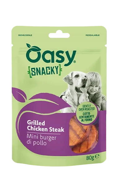 Oasy snack dog snacky mini burger di pollo 80 g - immagine 1