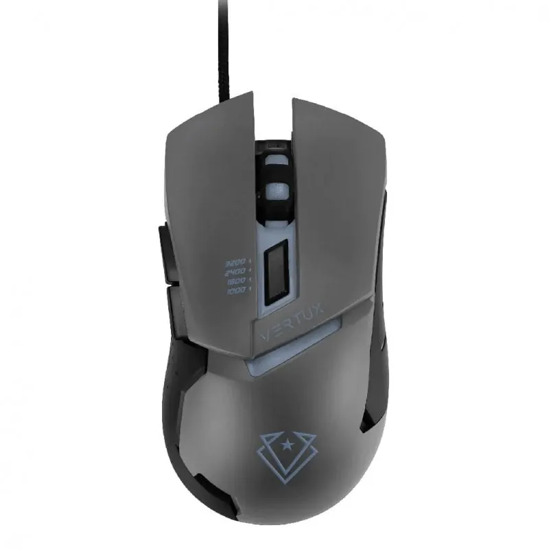 Mouse da gioco Vertux Dominator RGB 3200 DPI Grigio - immagine 1