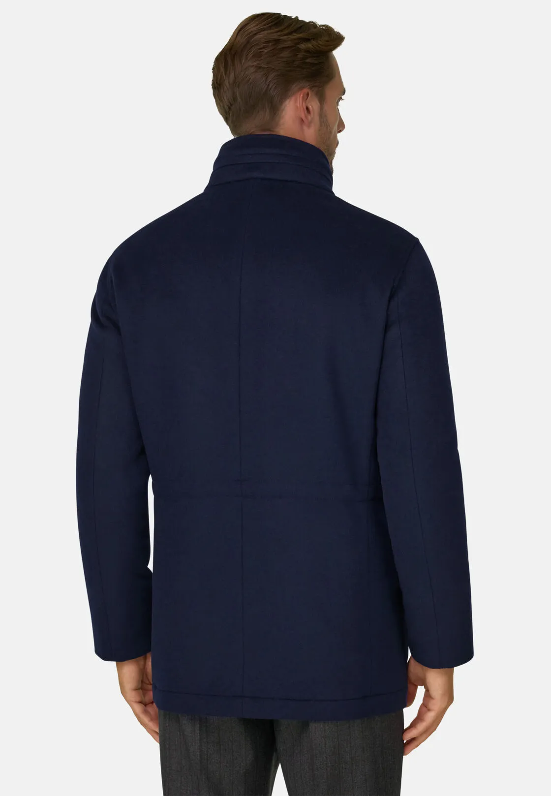 Boggi, Car Coat Imbottito In Lana Cashmere, Uomo, Navy, Taglia: 58 - immagine 4