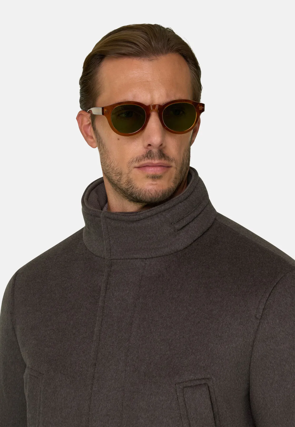 Boggi, Car Coat Imbottito In Lana Cashmere, Uomo, Taupe, Taglia: 48 - immagine 3