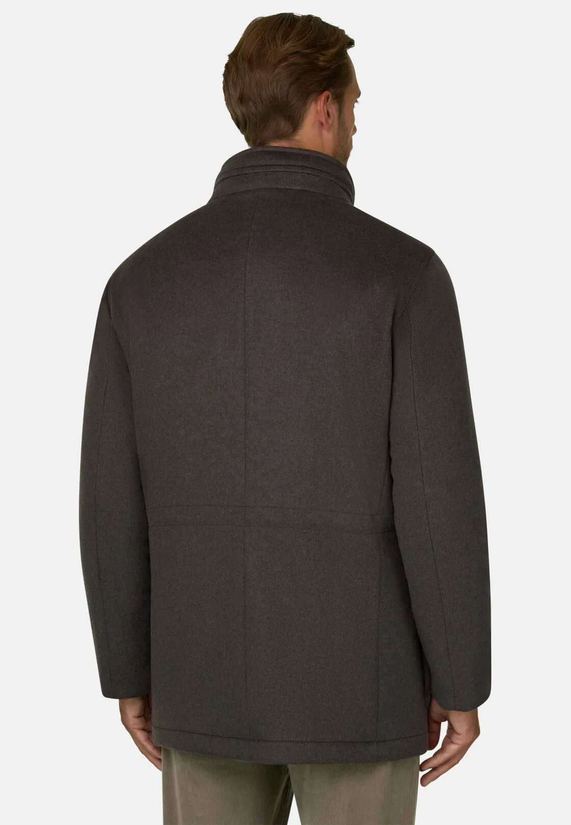 Boggi, Car Coat Imbottito In Lana Cashmere, Uomo, Taupe, Taglia: 50 - immagine 4