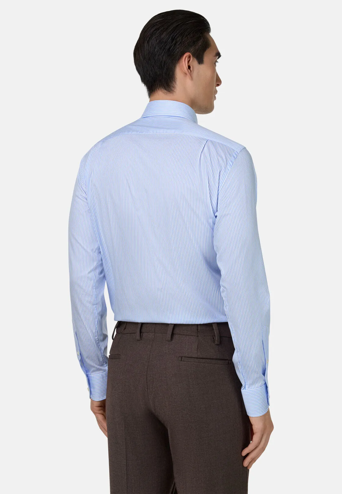 Boggi, Camicia A Righe In Cotone Regular Fit, Uomo, Azzurro, Taglia: 39 - immagine 3