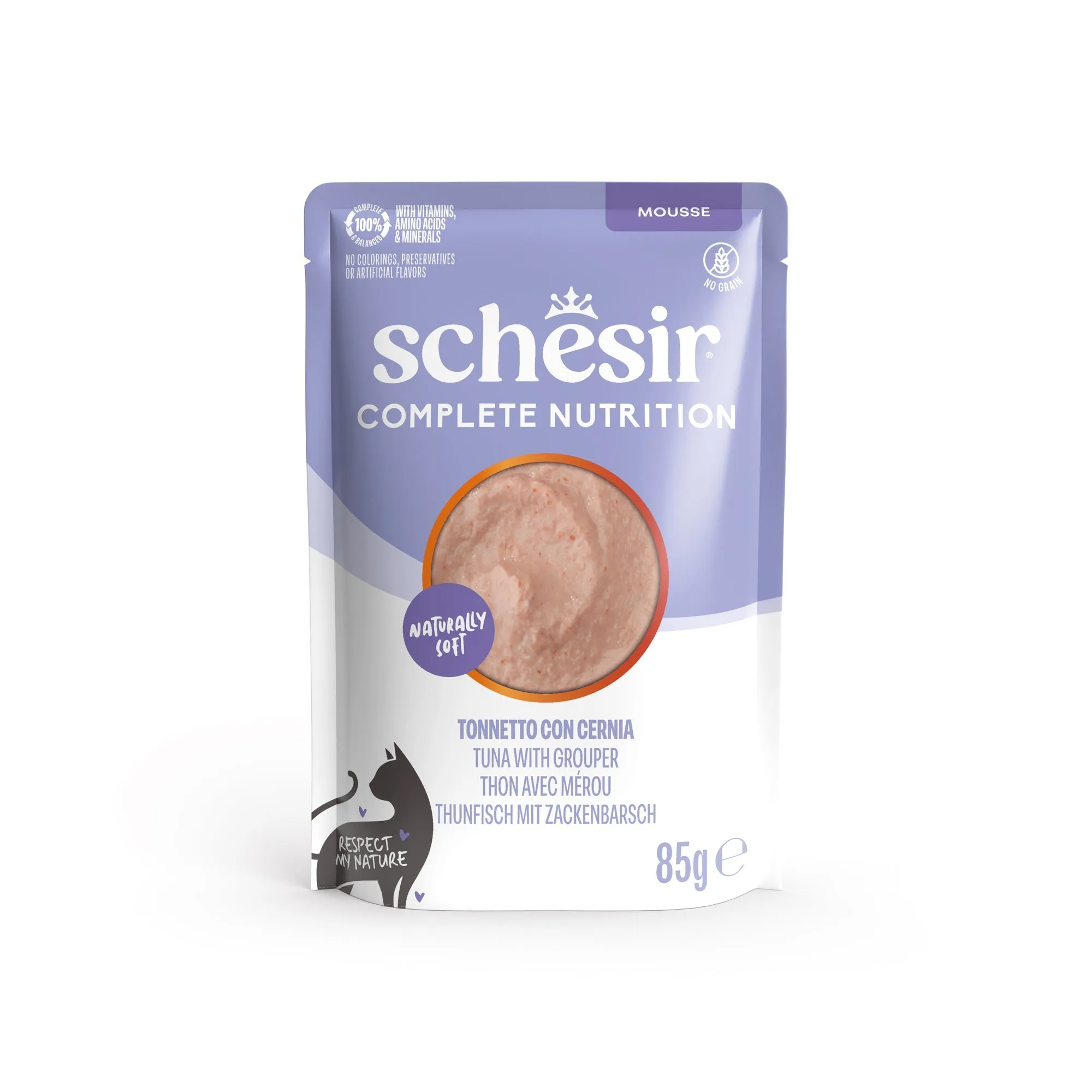 Schesir complete nutrition tonnetto con cernia in mousse 85 g - immagine 1