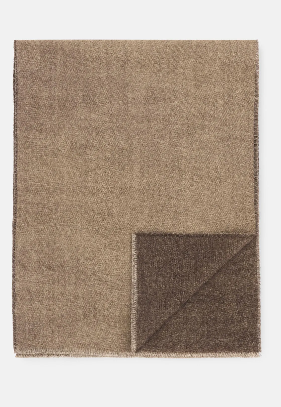 Boggi, Sciarpa Con Armatura Drill In Lana, Uomo, Beige - immagine 1