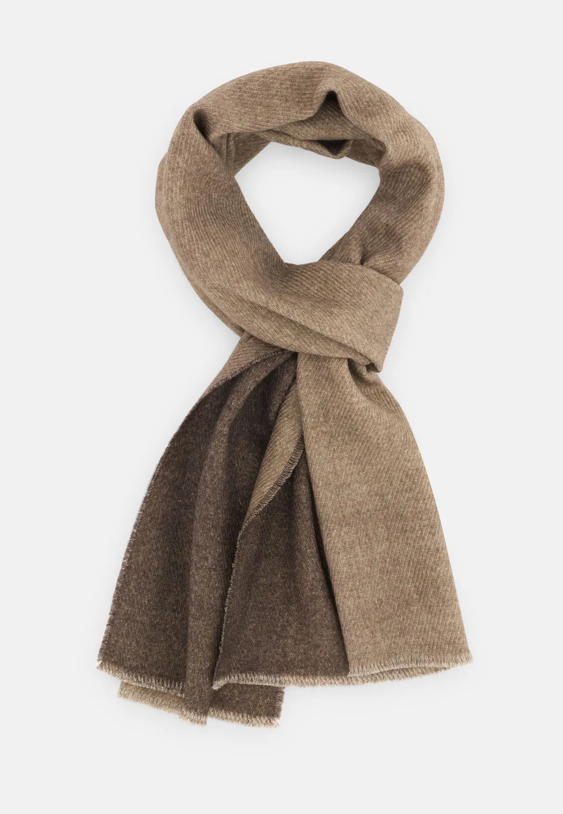 Boggi, Sciarpa Con Armatura Drill In Lana, Uomo, Beige - immagine 2