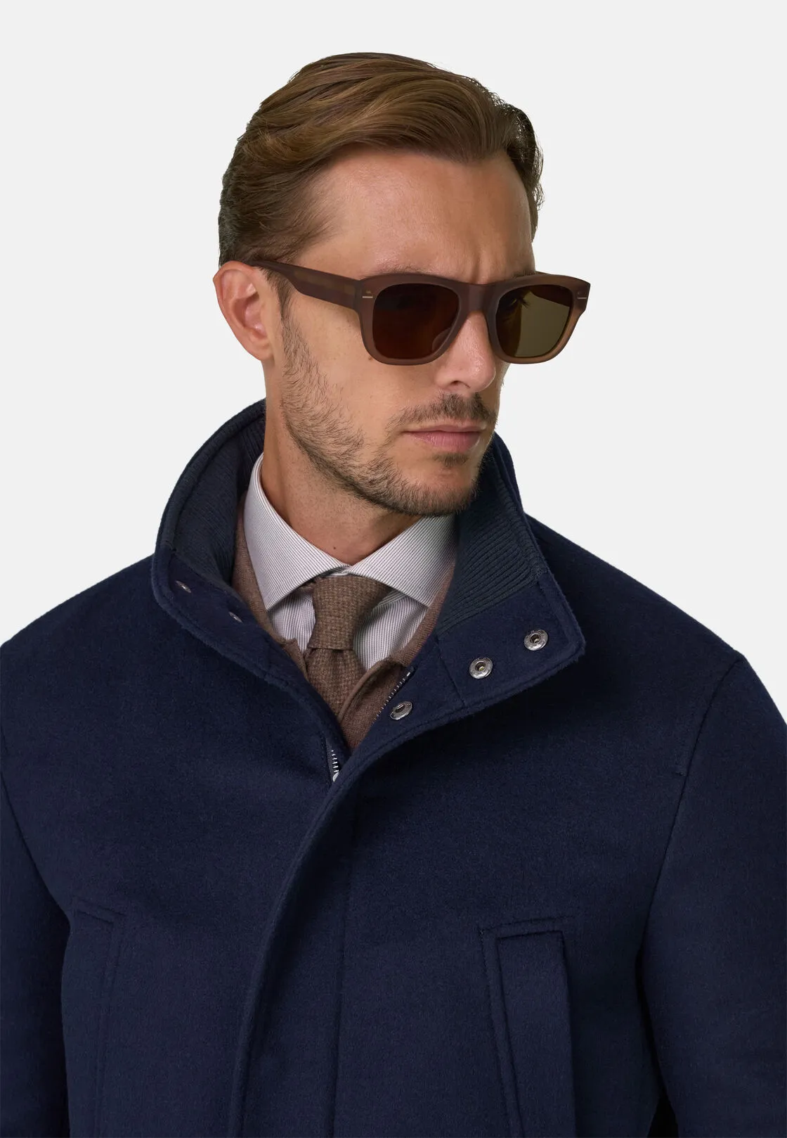Boggi, Car Coat Imbottito In Lana Cashmere, Uomo, Navy, Taglia: 48 - immagine 3