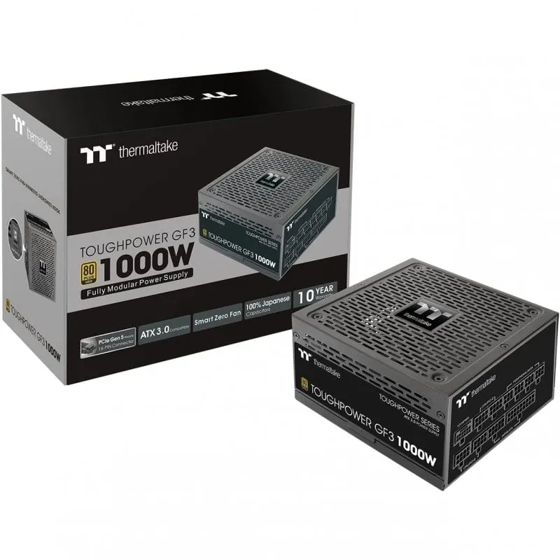 Thermaltake Toughpower GF 3 1000W PCIe Gen 5.0 80 Plus Gold completamente modulare - immagine 1