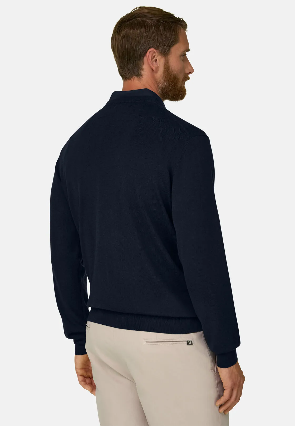 Boggi, Girocollo In Lana Merino Extrafine, Uomo, Navy, Taglia: M - immagine 4