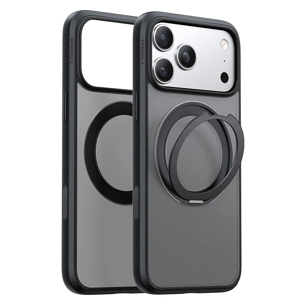 Custodia MagSafe per Apple iPhone 18 Pro / 17 Pro, Torras, Ostand O1 Guardian, Nera - immagine 1