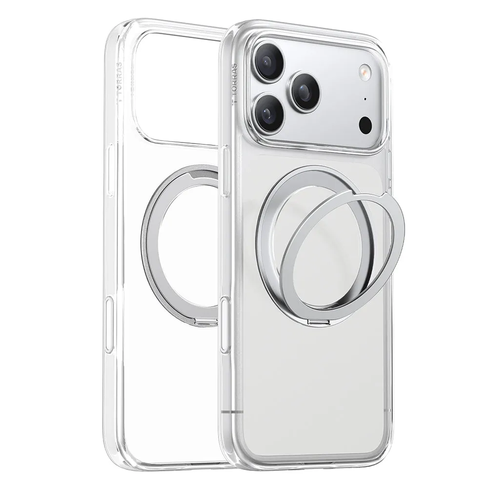 Custodia MagSafe per Apple iPhone 18 Pro Max / 17 Pro Max, Torras, Ostand O1 Guardian, Trasparente - immagine 1