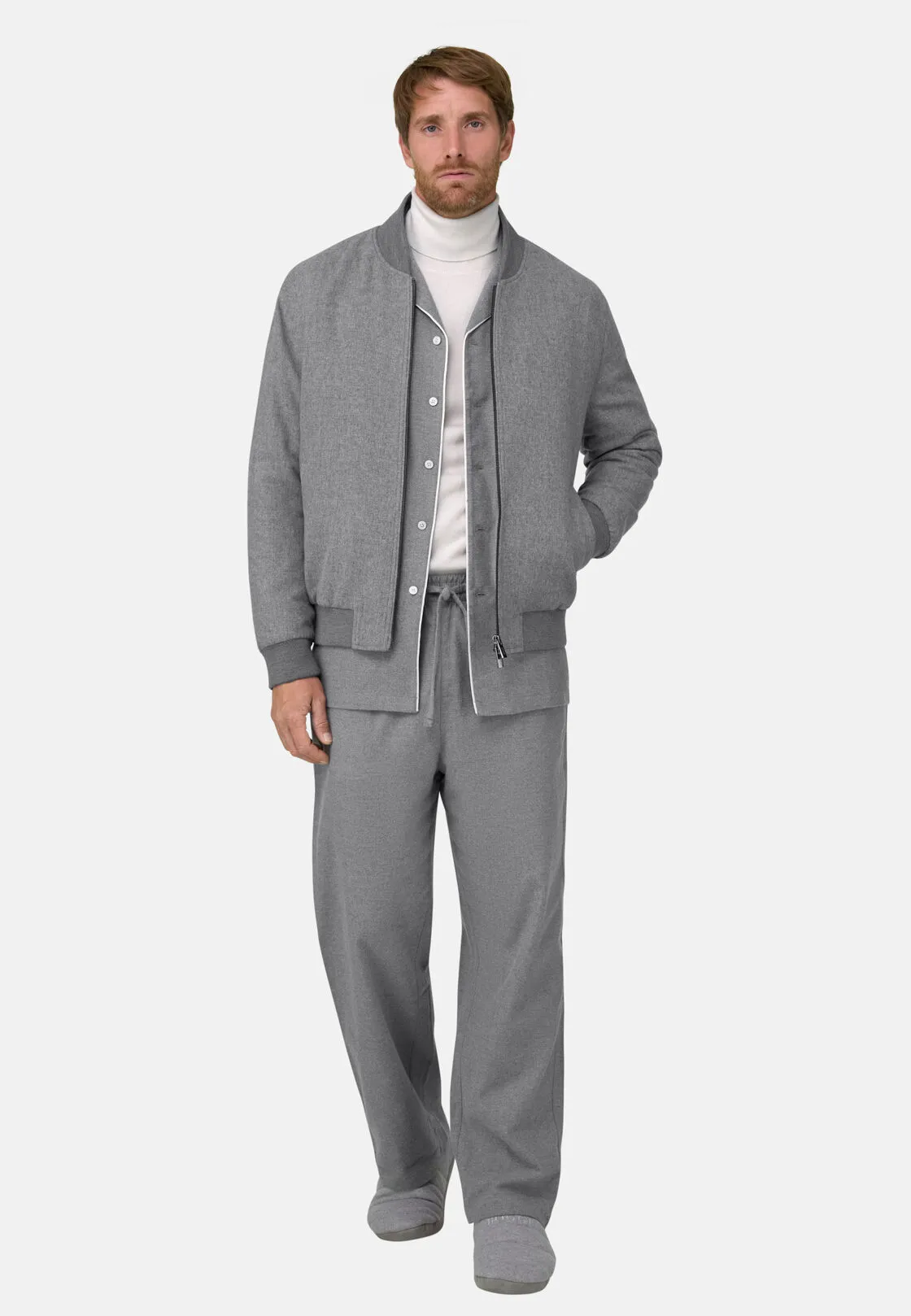 Boggi, Bomber Imbottito In Lana Cashmere, Uomo, Grigio, Taglia: L - immagine 2