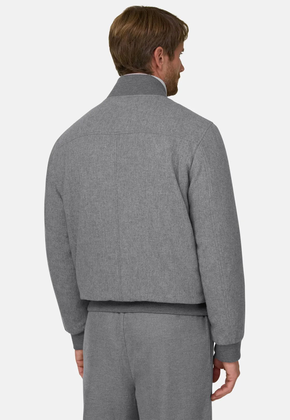 Boggi, Bomber Imbottito In Lana Cashmere, Uomo, Grigio, Taglia: M - immagine 4