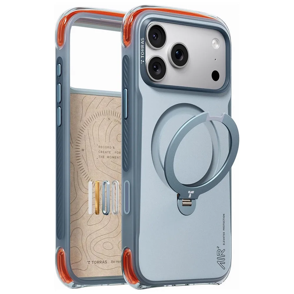 Custodia MagSafe per Apple iPhone 18 Pro Max / 17 Pro Max, Torras, Ostand Q3 Air Pro, Blu - immagine 1