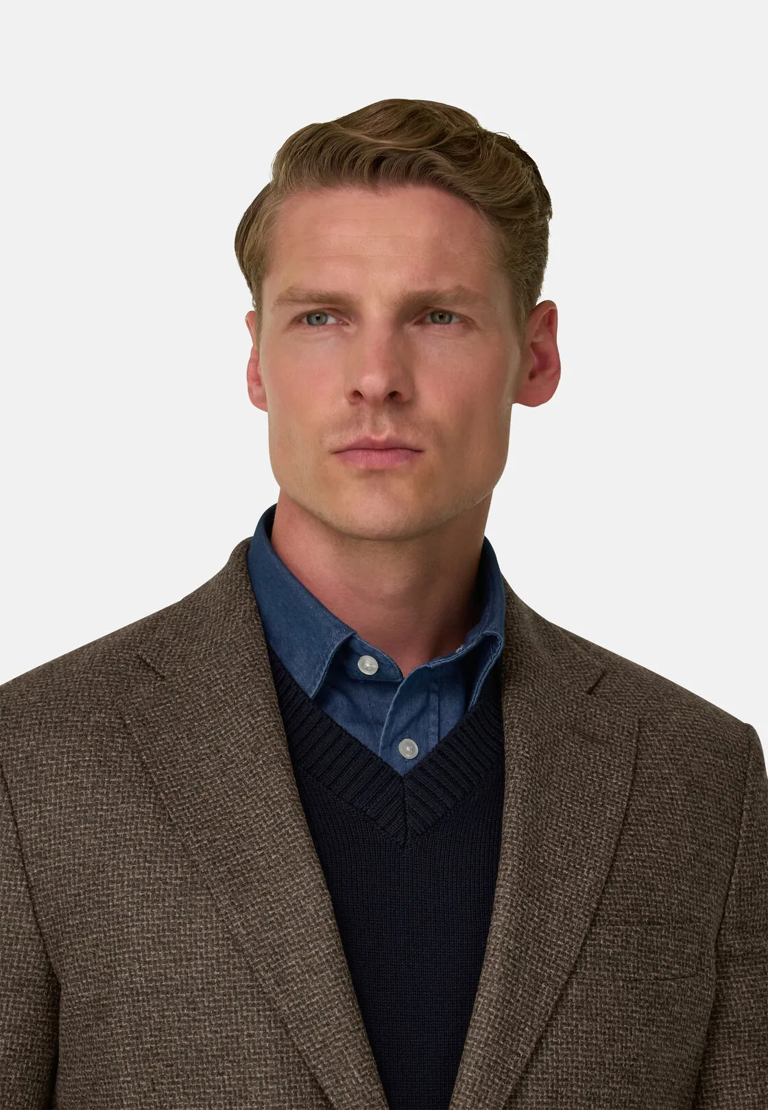 Boggi, Giacca Micro Fantasia In Lana Cashmere, Uomo, Marrone, Taglia: 46 - immagine 3