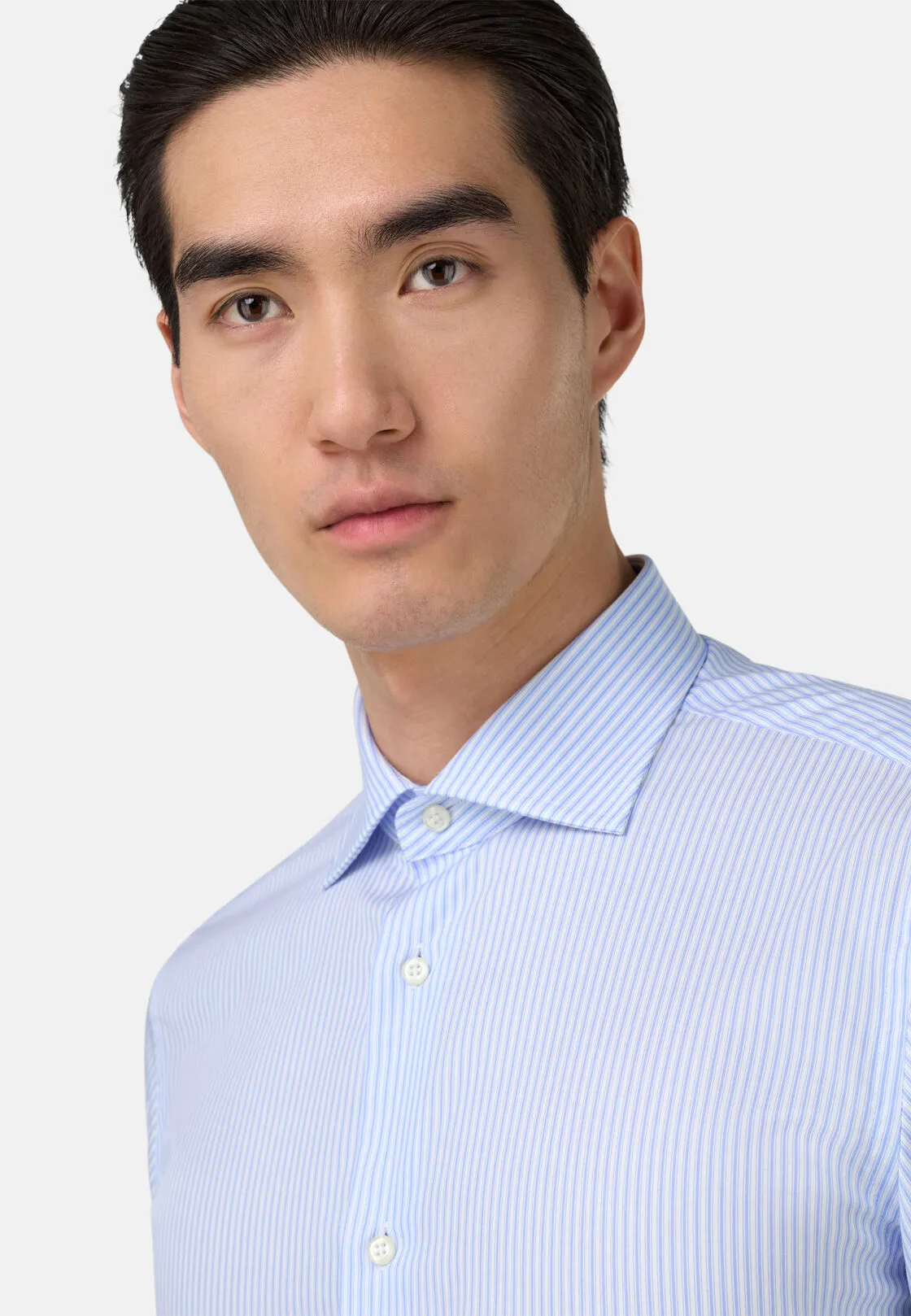 Boggi, Camicia A Righe In Cotone Regular Fit, Uomo, Azzurro, Taglia: 39 - immagine 4