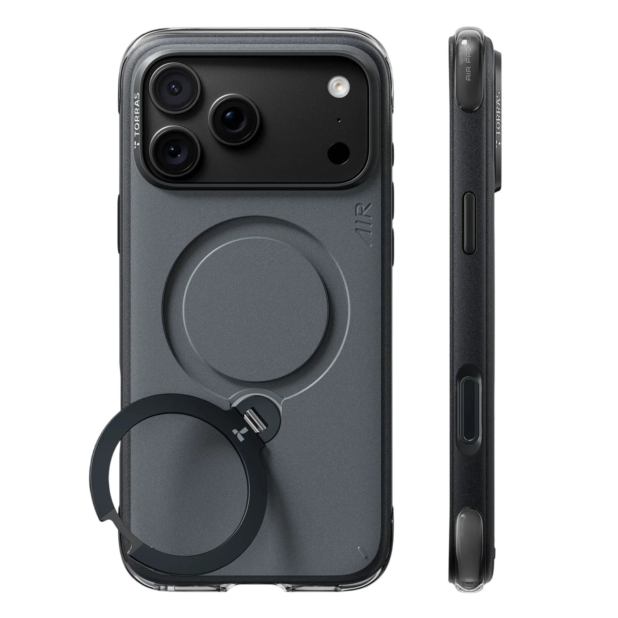Custodia MagSafe per Apple iPhone 18 Pro / 17 Pro, Torras, Ostand Q3 Air Essential, Nera - immagine 1