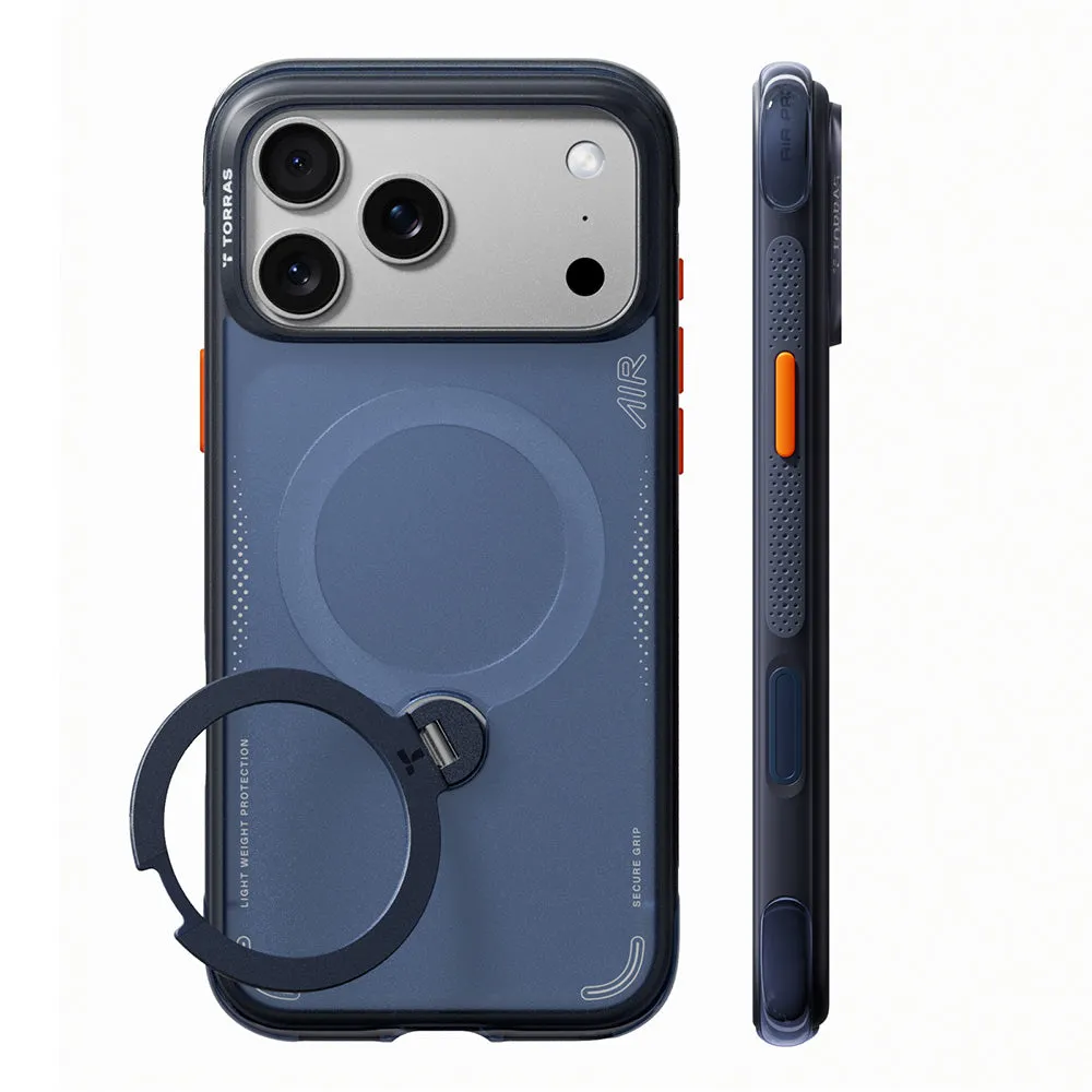Custodia MagSafe per Apple iPhone 18 Pro Max / 17 Pro Max, Torras, Ostand Q3 Air, Blu Scuro - immagine 1
