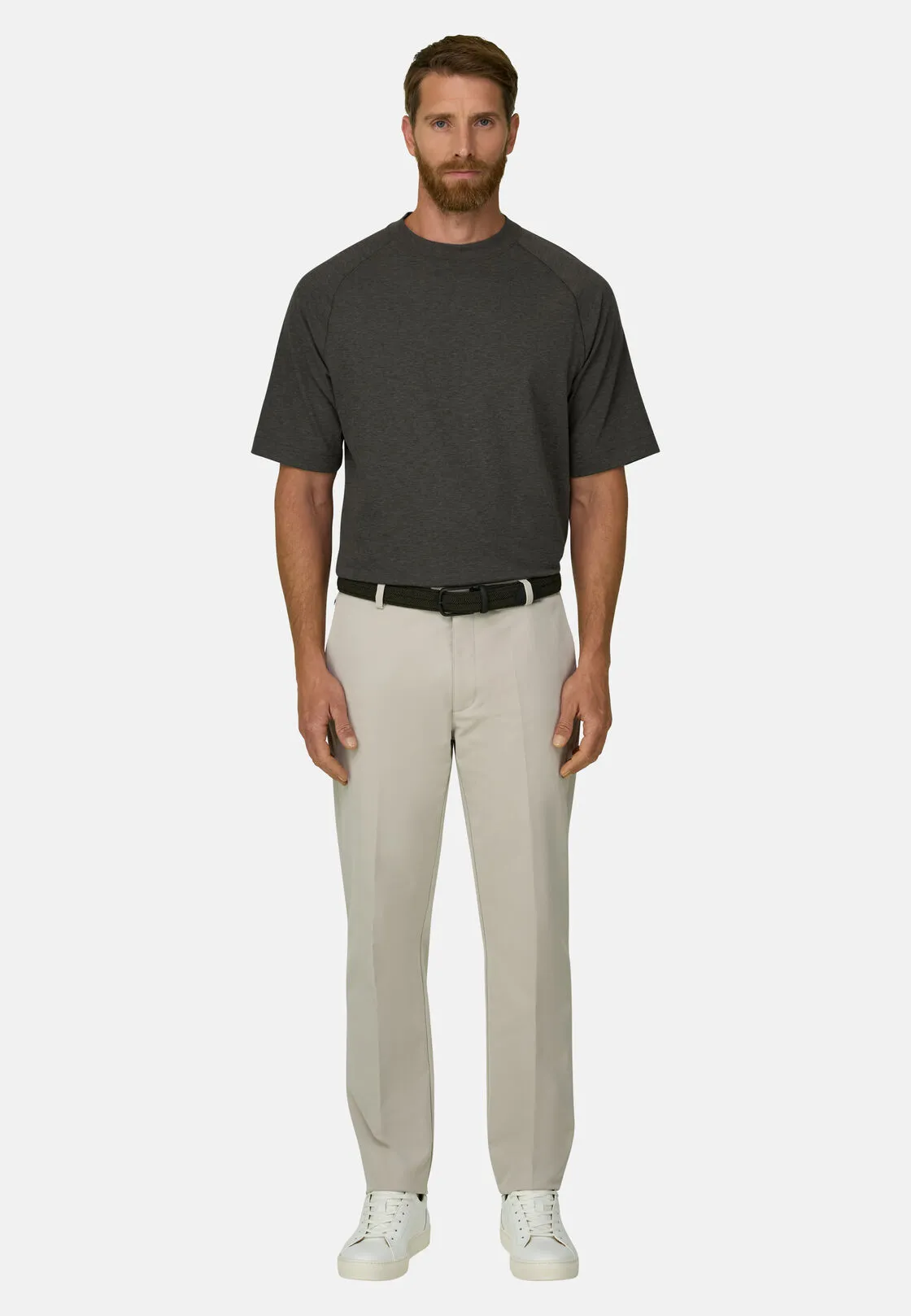 Boggi, T-shirt In Piqué Misto Cotone Melange B Tech, Uomo, Verde, Taglia: M - immagine 2