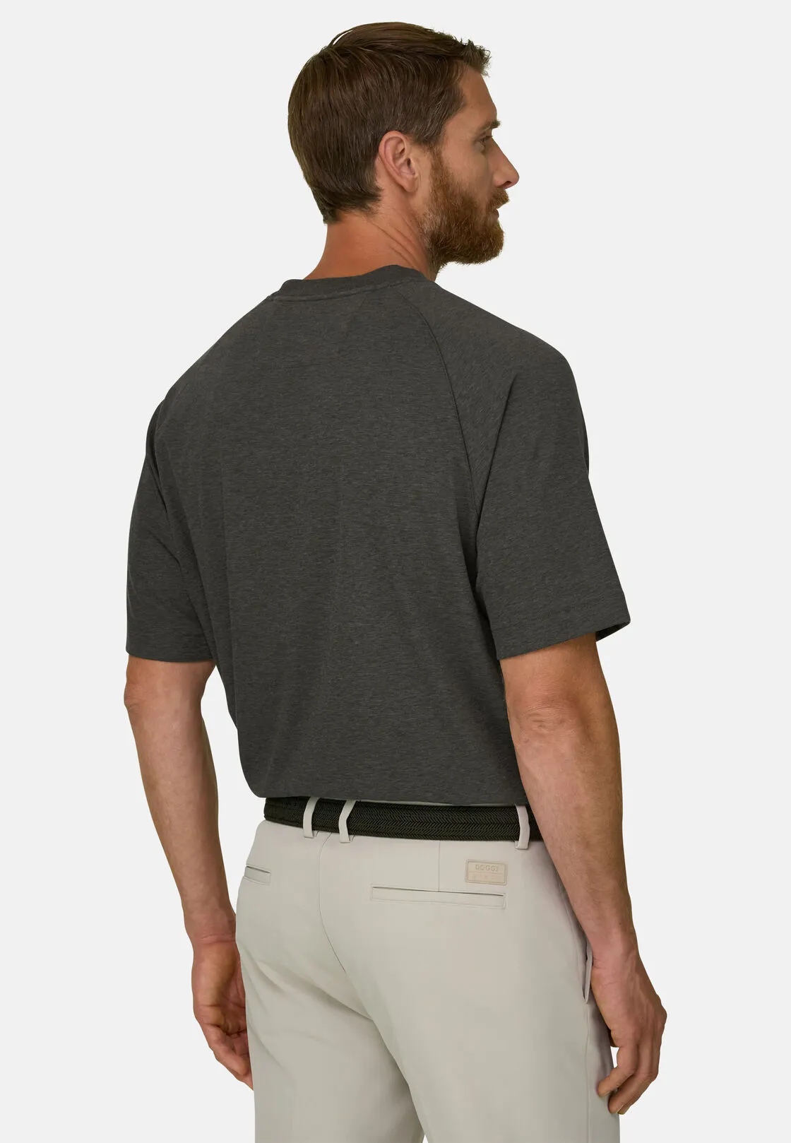 Boggi, T-shirt In Piqué Misto Cotone Melange B Tech, Uomo, Verde, Taglia: S - immagine 4
