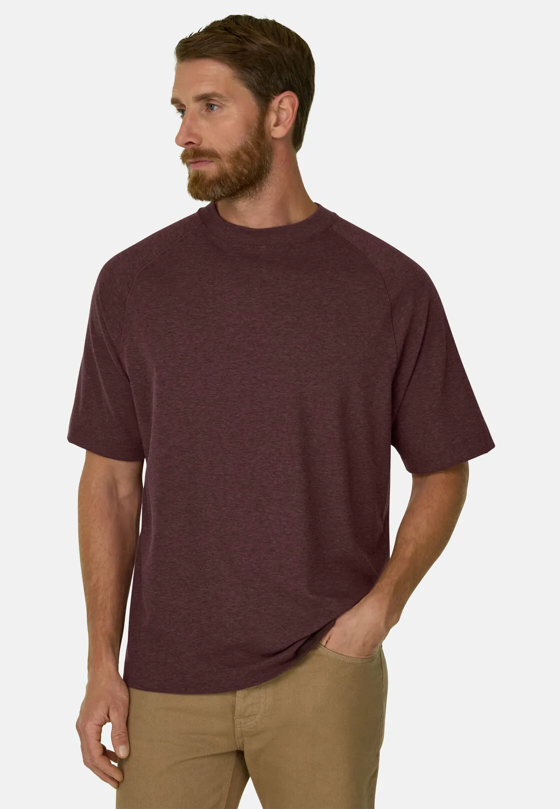 Boggi, T-shirt In Piqué Misto Cotone Melange B Tech, Uomo, Rouge, Taglia: M - immagine 1