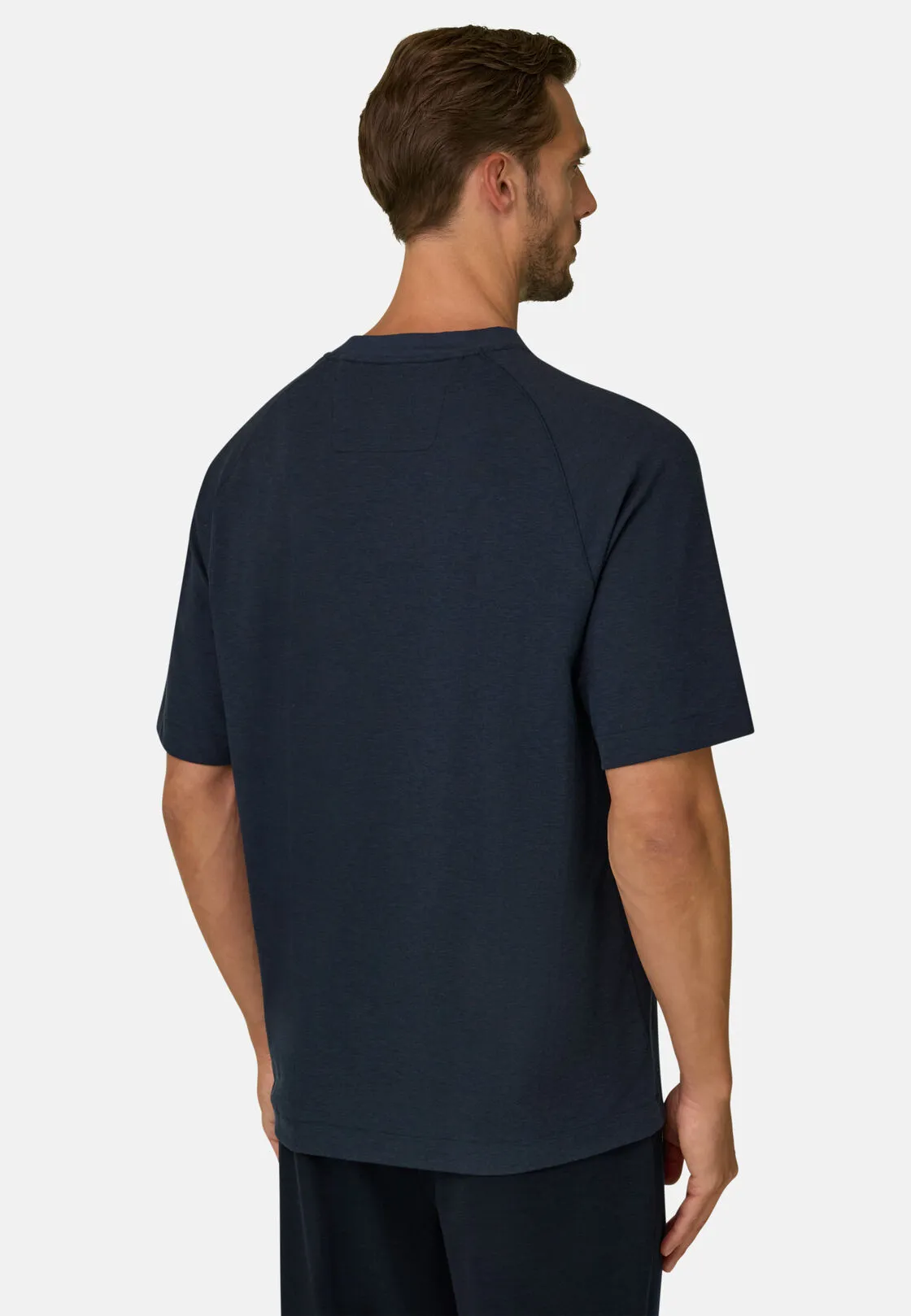 Boggi, T-shirt In Piqué Misto Cotone Melange B Tech, Uomo, Navy, Taglia: M - immagine 4