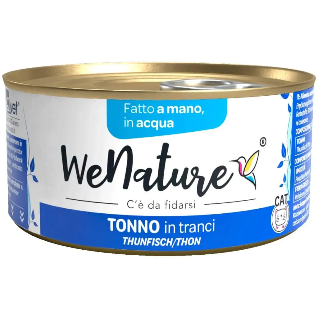 WENATURE GATTO LATTINA IN ACQUA DI COTTURA ADULTO TRANCI DI TONNO 85 GR - immagine 1
